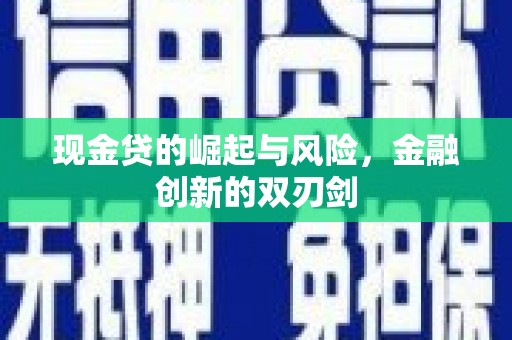 褒忠现金贷的崛起与风险，金融创新的双刃剑