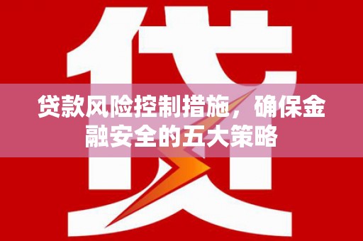 褒忠贷款风险控制措施，确保金融安全的五大策略
