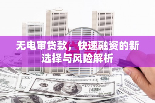 褒忠无电审贷款，快速融资的新选择与风险解析