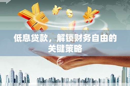 褒忠低息贷款，解锁财务自由的关键策略