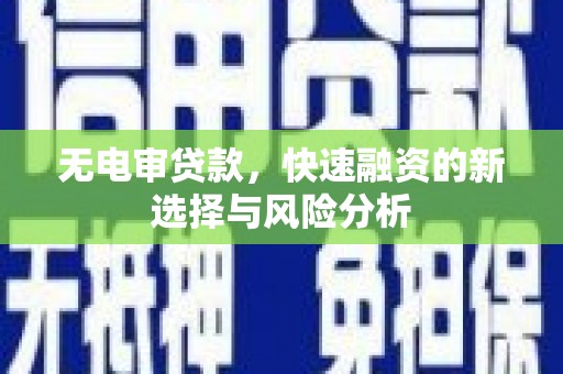 褒忠无电审贷款，快速融资的新选择与风险分析