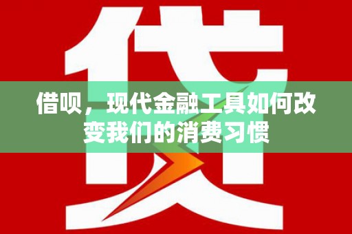 褒忠借呗，现代金融工具如何改变我们的消费习惯
