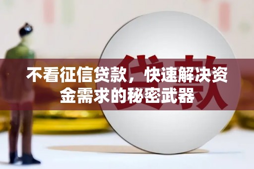 褒忠不看征信贷款，快速解决资金需求的秘密武器