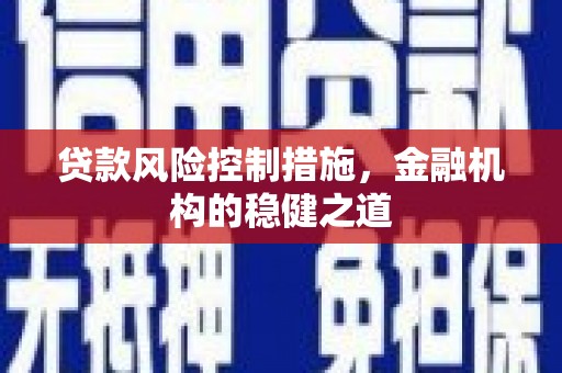 褒忠贷款风险控制措施，金融机构的稳健之道