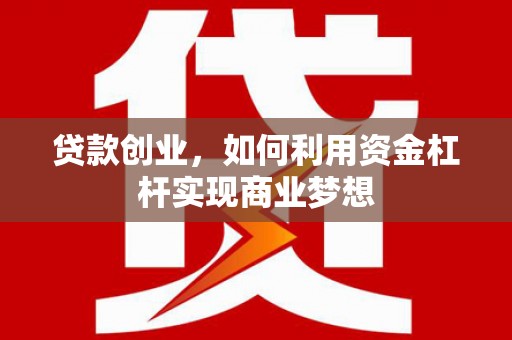 褒忠贷款创业，如何利用资金杠杆实现商业梦想