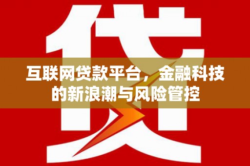 褒忠互联网贷款平台，金融科技的新浪潮与风险管控